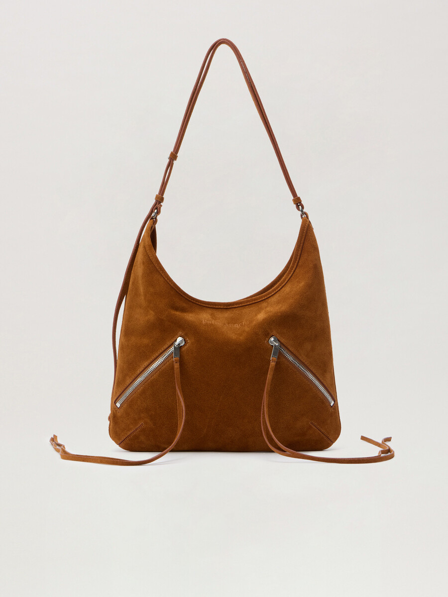 bolso maxi de ante con cremallera