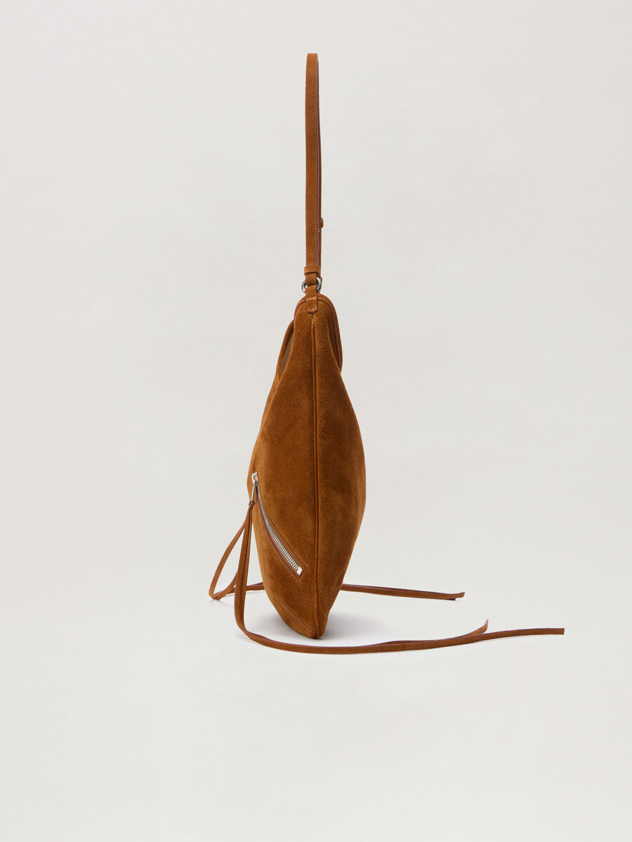 bolso maxi de ante con cremallera