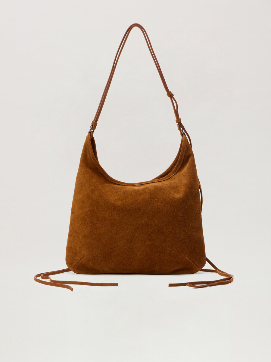 bolso maxi de ante con cremallera