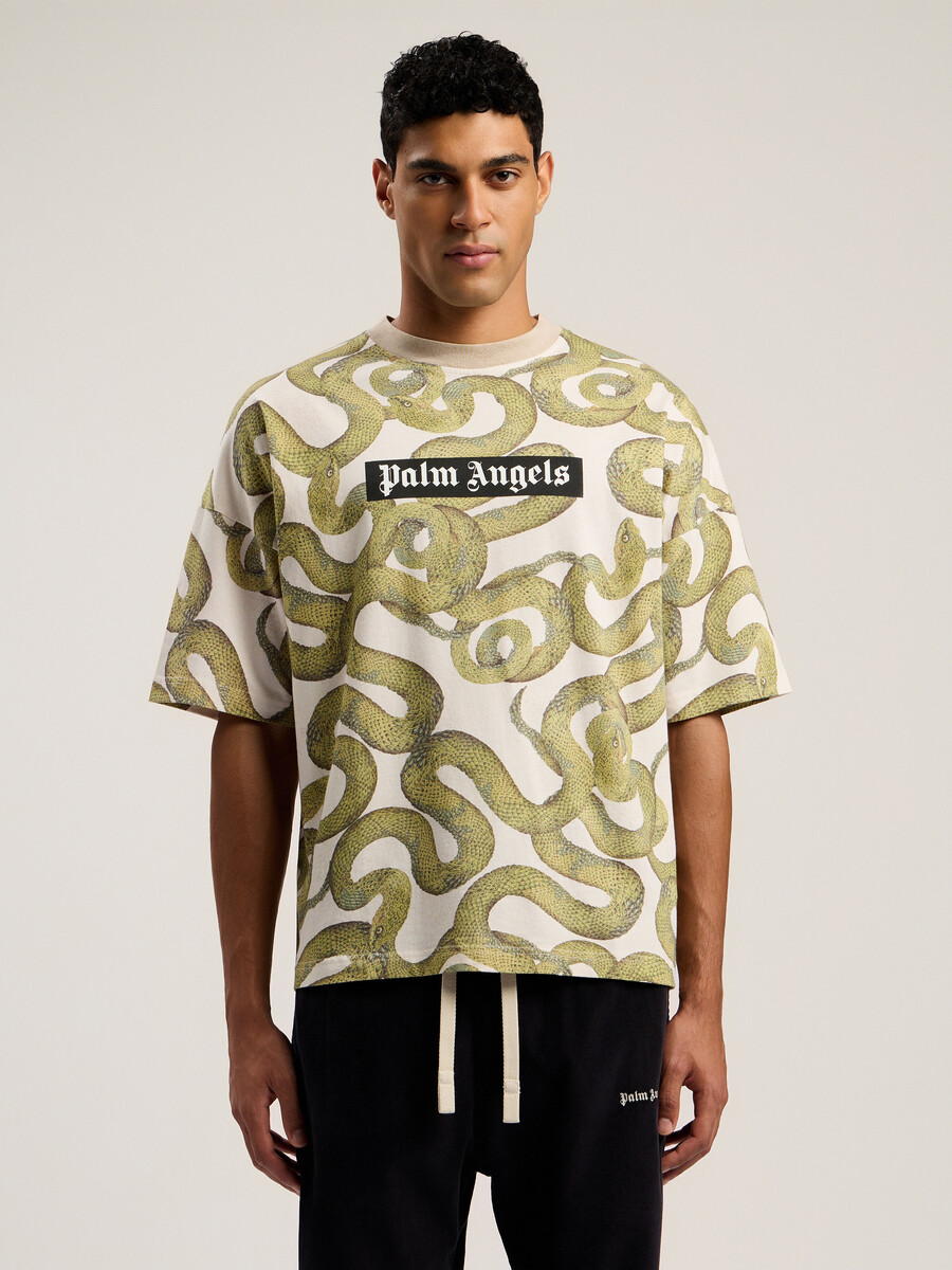 camiseta holgada con estampado de serpiente