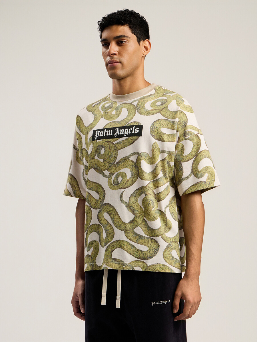 camiseta holgada con estampado de serpiente