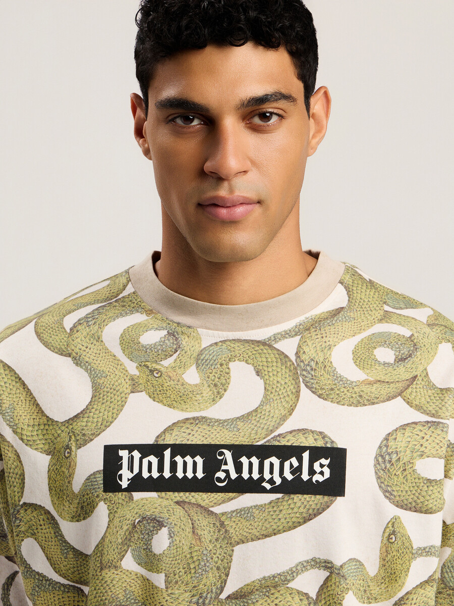 camiseta holgada con estampado de serpiente