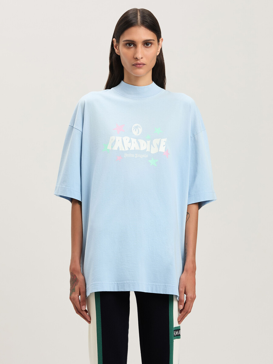camiseta suelta paradise palm azul bebÉ - apagado