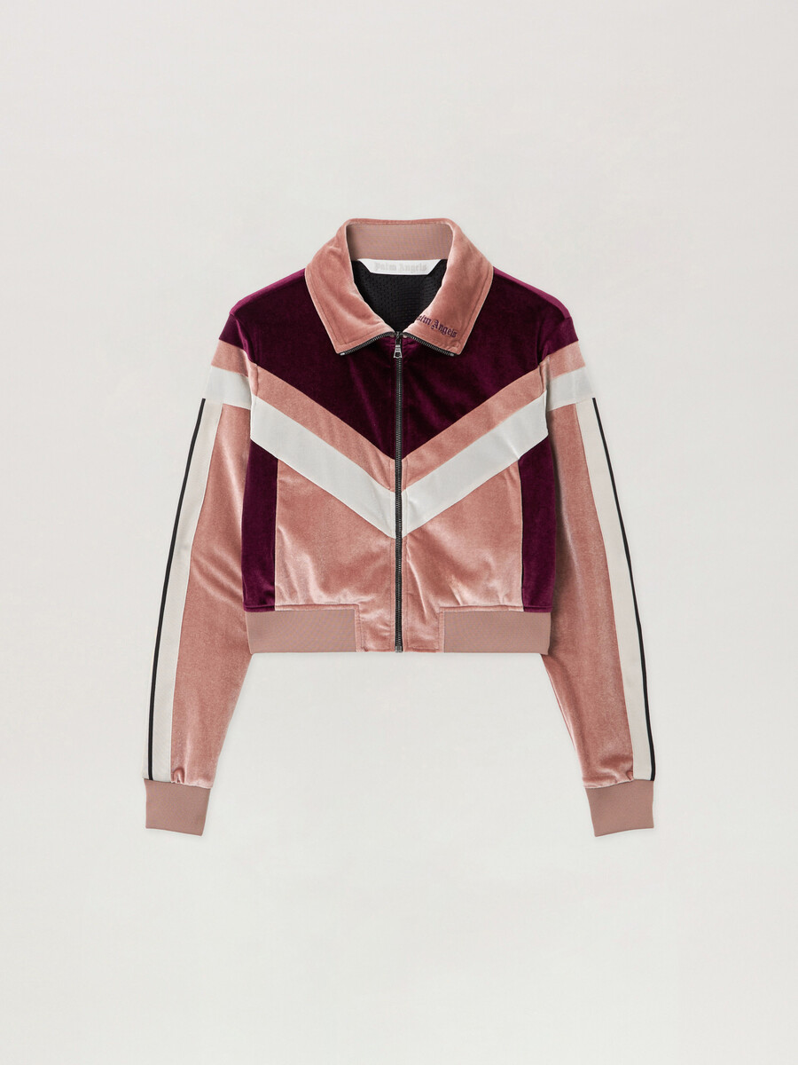 chaqueta deportiva de chenilla con bloques de color