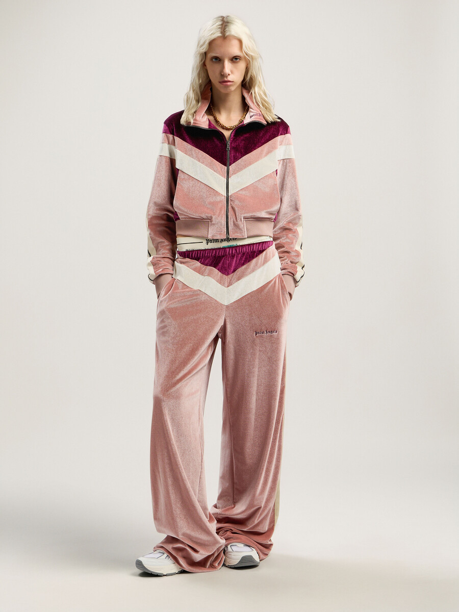 chaqueta deportiva de chenilla con bloques de color