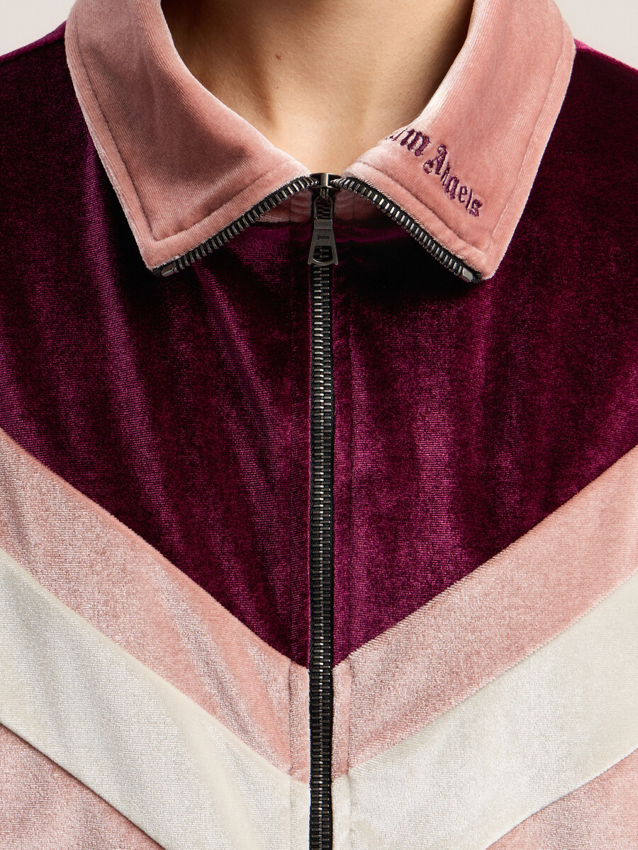 chaqueta deportiva de chenilla con bloques de color