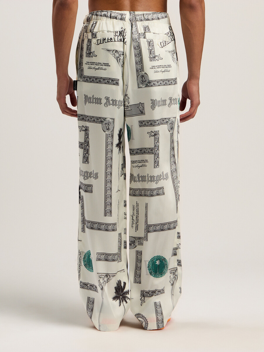 pantalones anchos con estampado de dólares