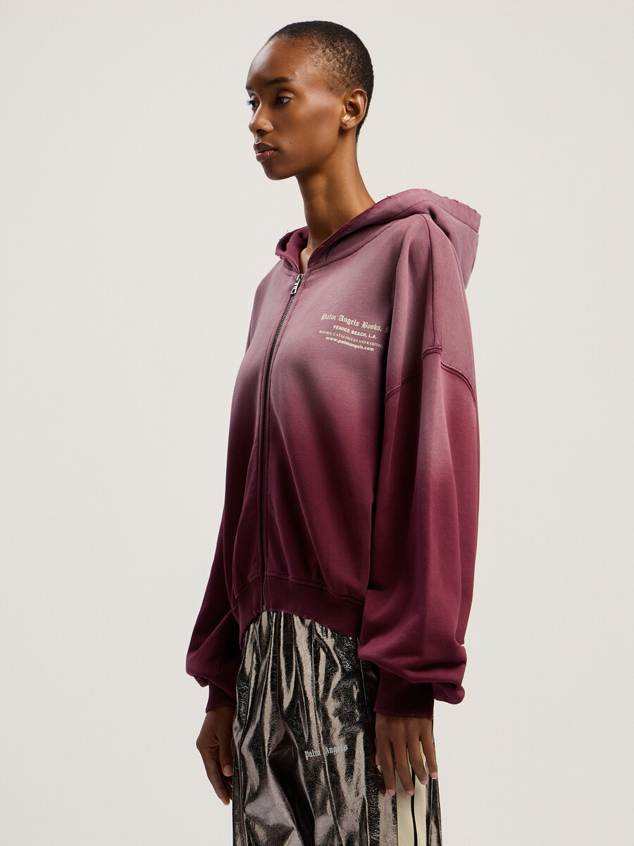 sudadera corta con capucha y cremallera del club de lectura