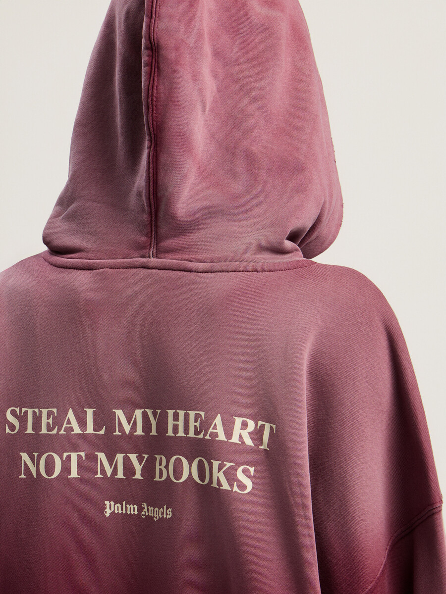 sudadera corta con capucha y cremallera del club de lectura