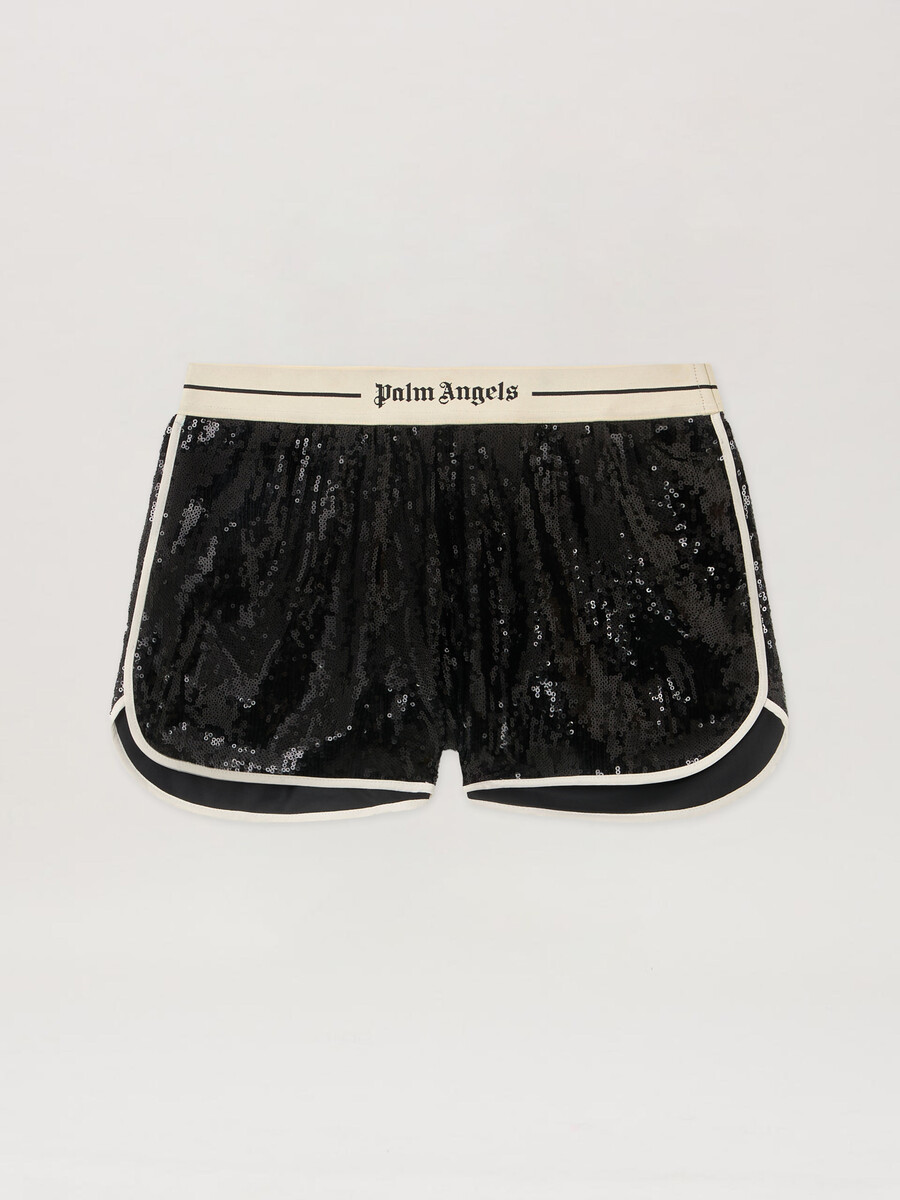 pantalones cortos con lentejuelas y logotipo clásico