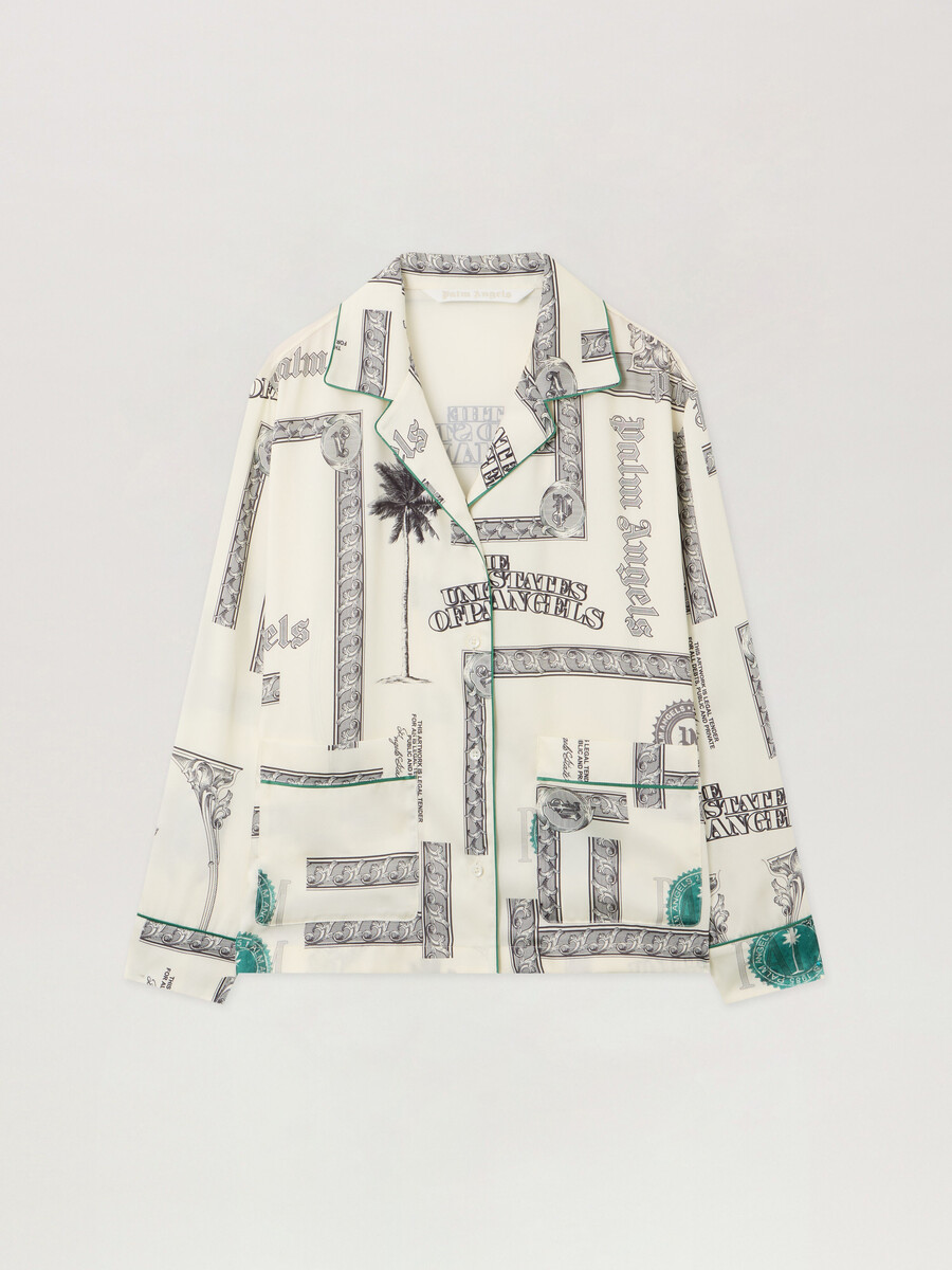 camisa de pijama con estampado de dólares
