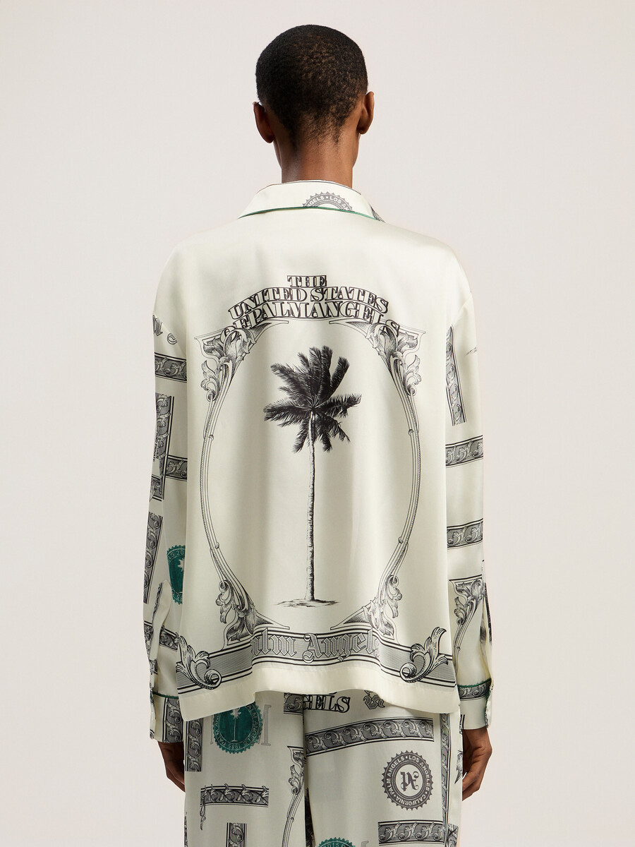 camisa de pijama con estampado de dólares