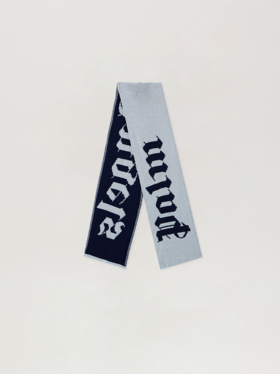 bufanda de punto con logotipo de jacquard