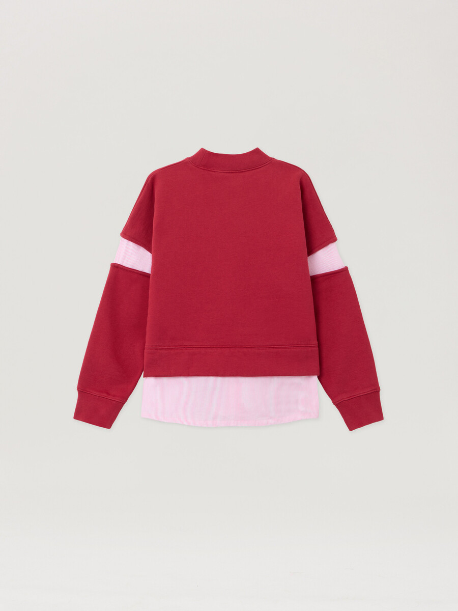sudadera híbrida de rayas