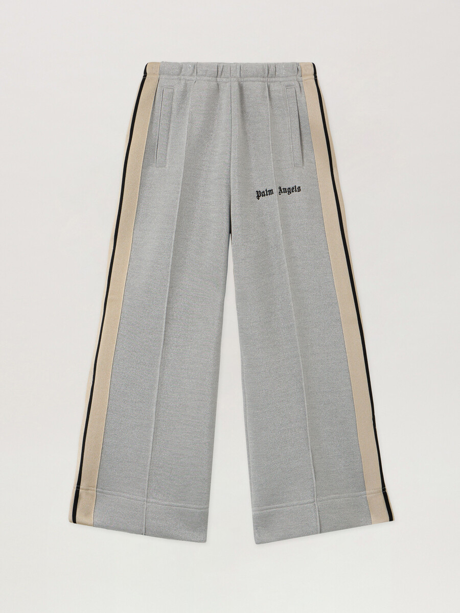 pantalones deportivos de pierna ancha de lúrex