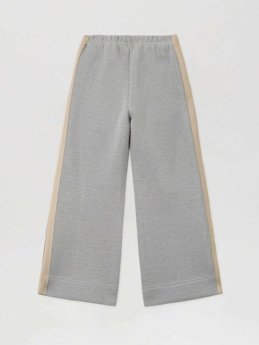 pantalones deportivos de pierna ancha de lúrex