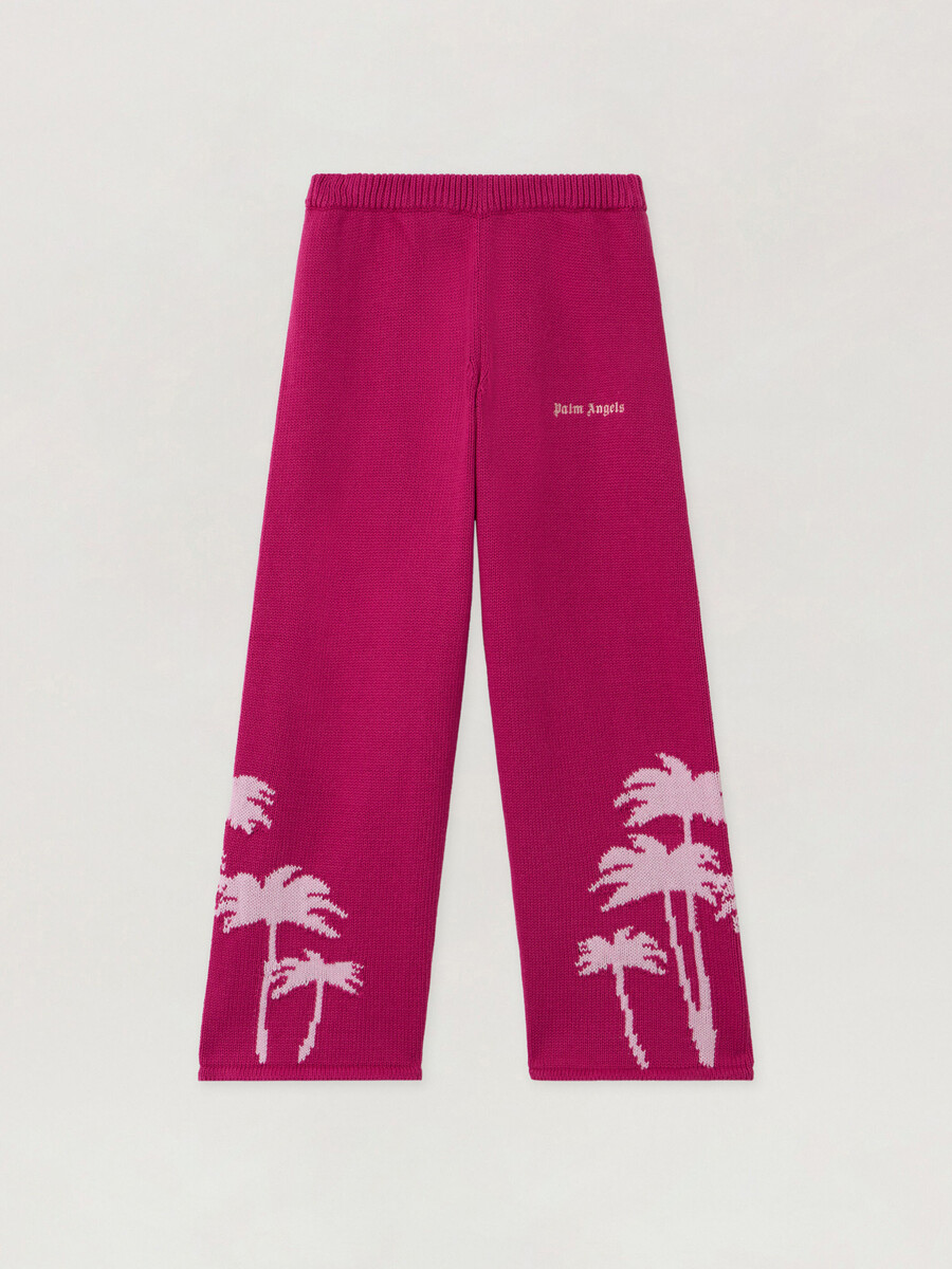 pantalones de punto de pierna ancha palms