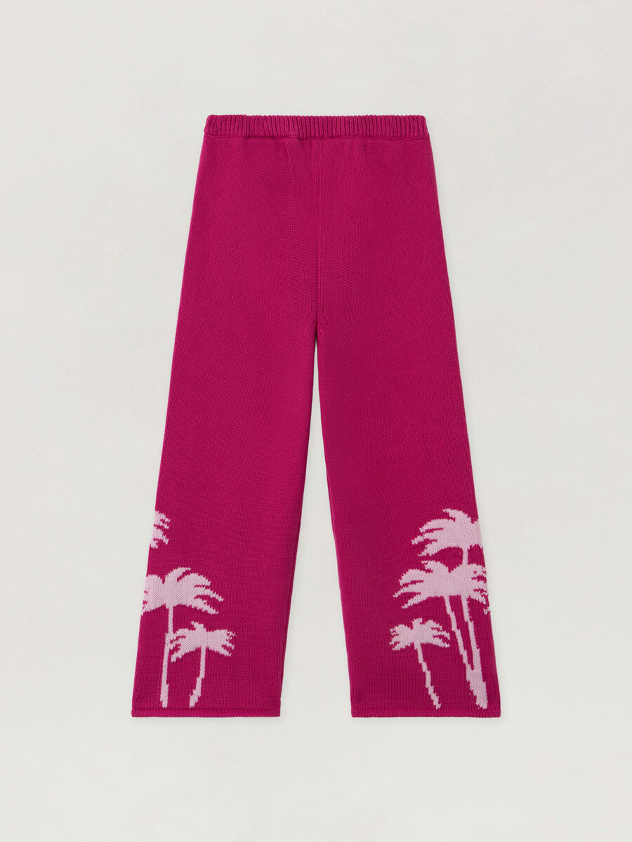 pantalones de punto de pierna ancha palms
