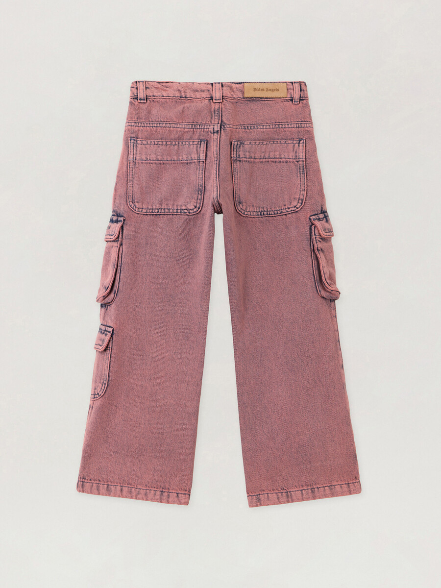 pantalones cargo de mezclilla de pierna ancha con teñido sobredimensionado