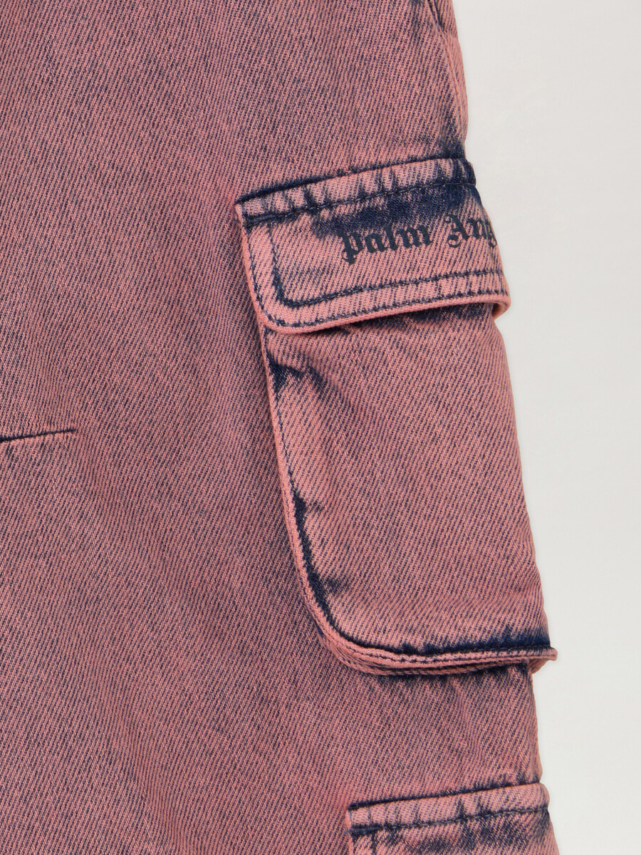 pantalones cargo de mezclilla de pierna ancha con teñido sobredimensionado