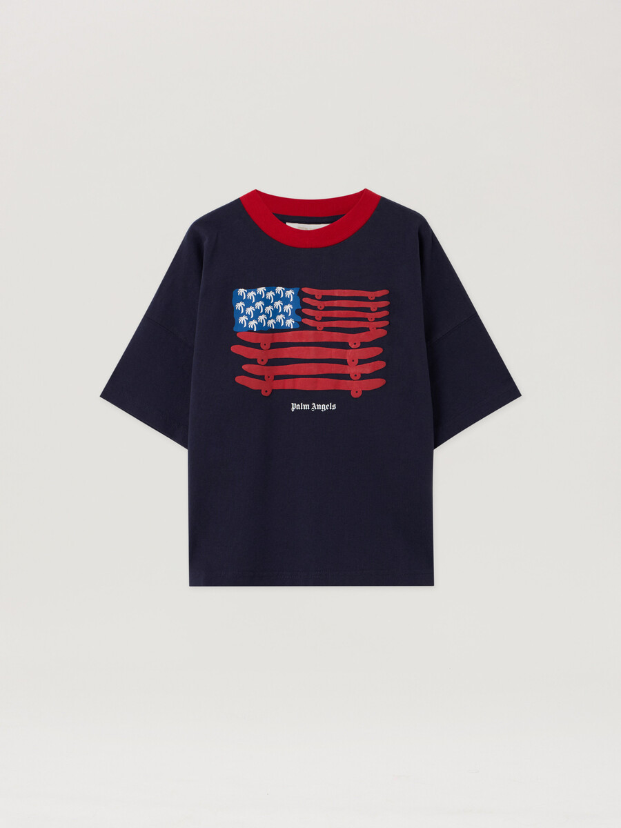 camiseta de cuello redondo con gráfico de skate