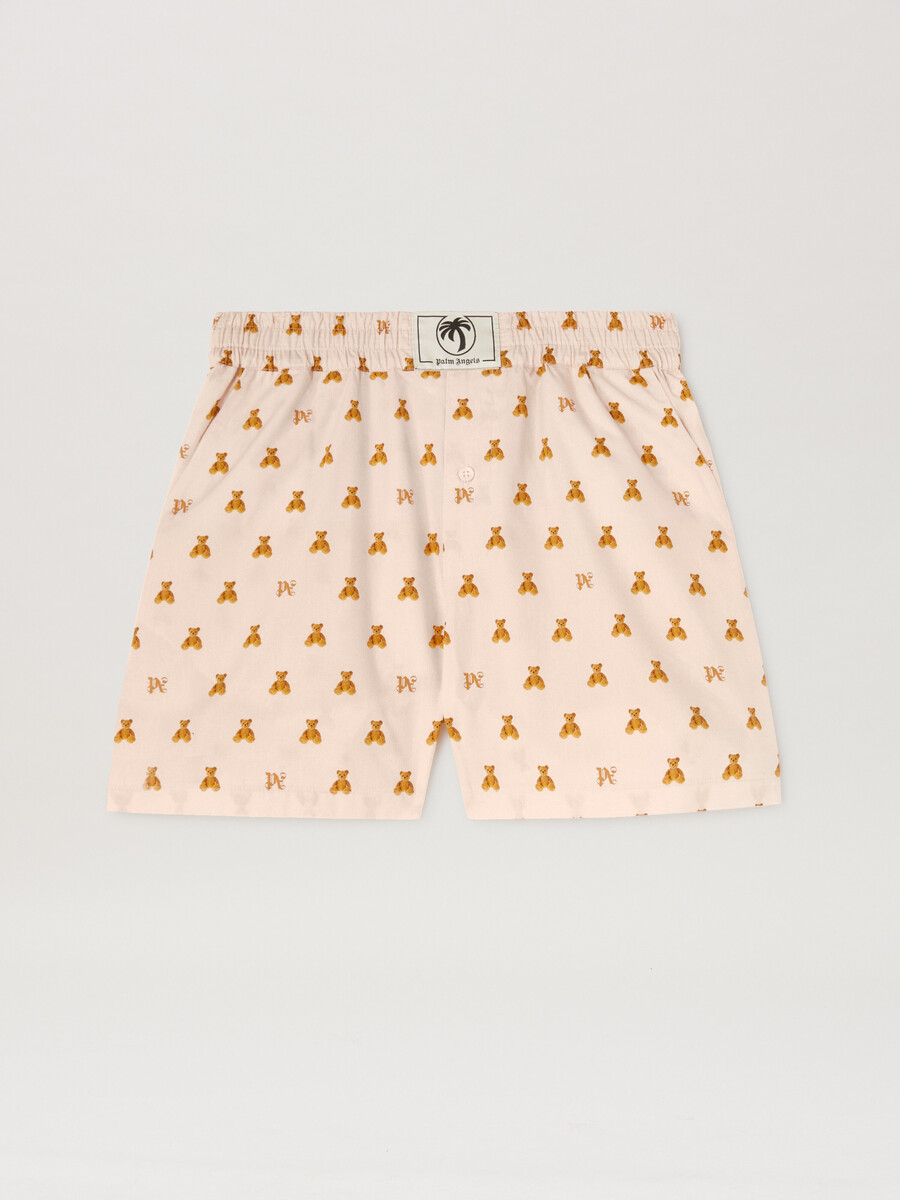 pantalones cortos mini bear monograma rosa suave - br