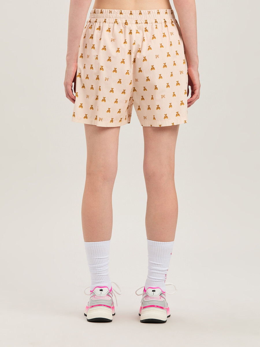 pantalones cortos mini bear monograma rosa suave - br