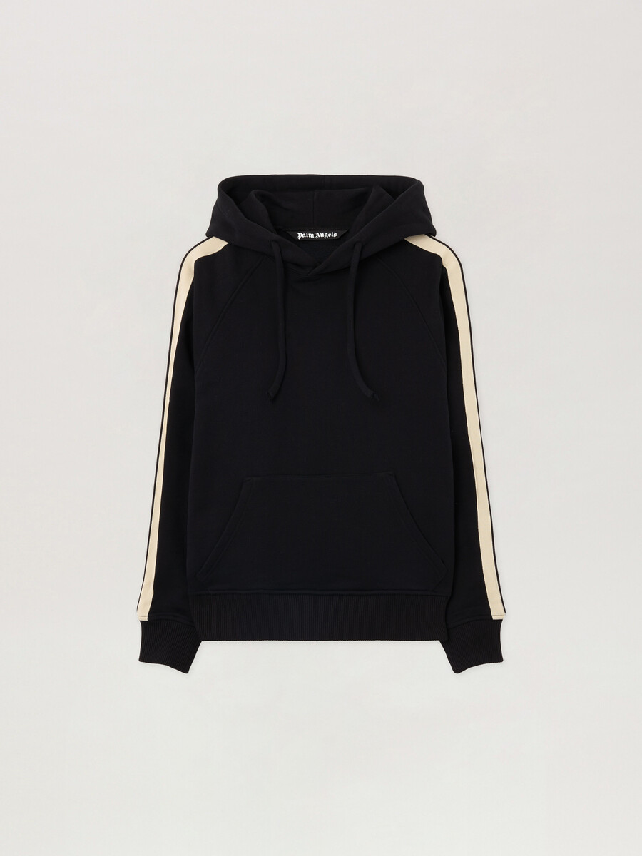 sudadera con capucha y logotipo curvo