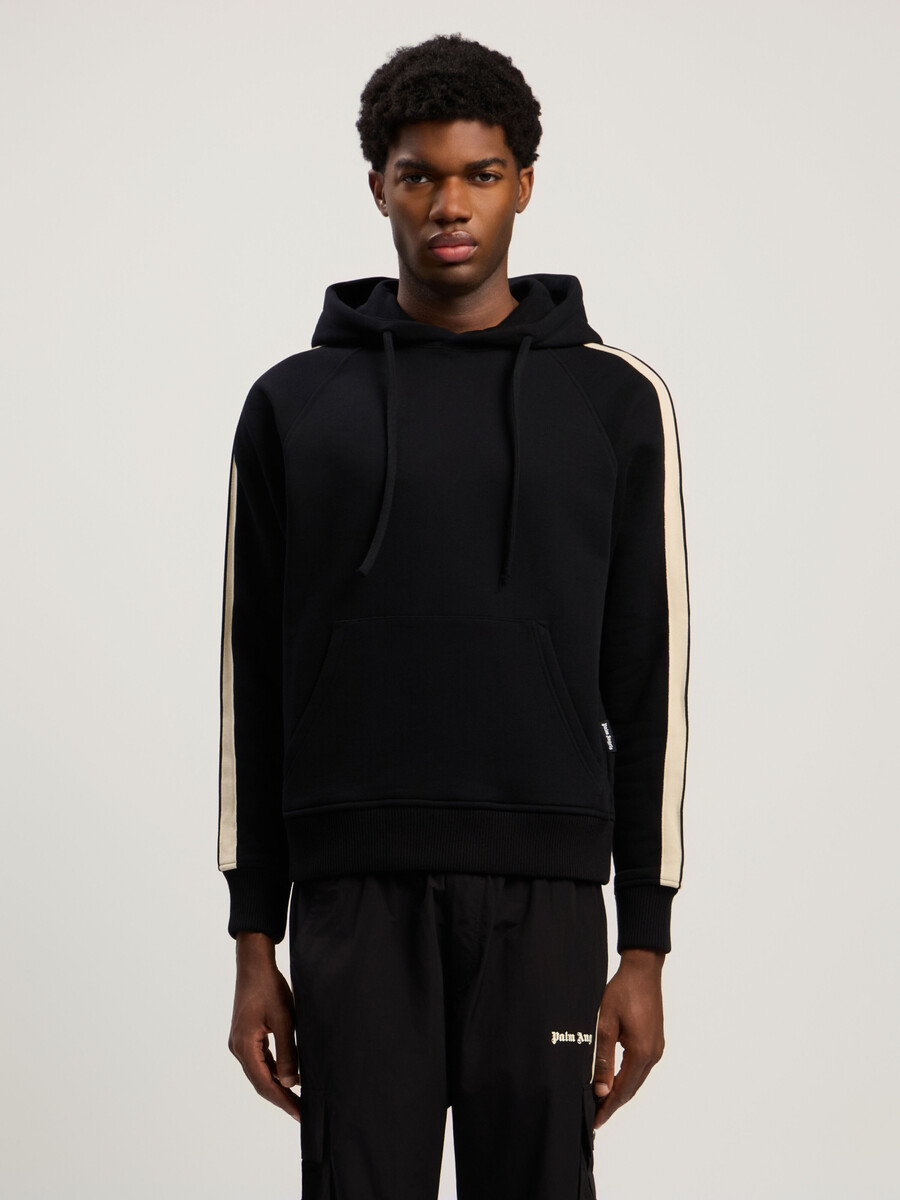sudadera con capucha y logotipo curvo