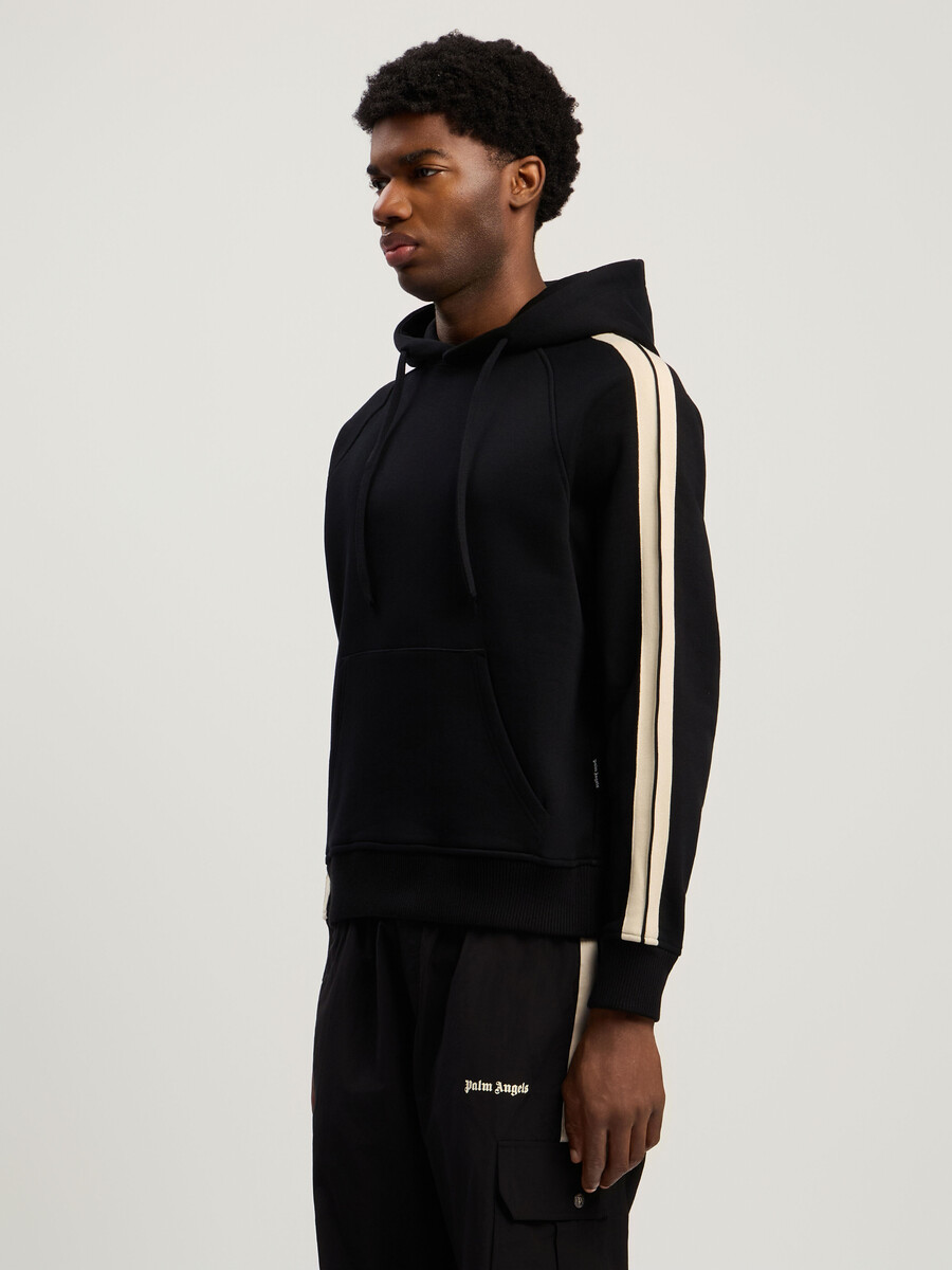 sudadera con capucha y logotipo curvo