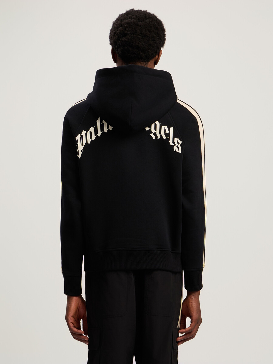 sudadera con capucha y logotipo curvo