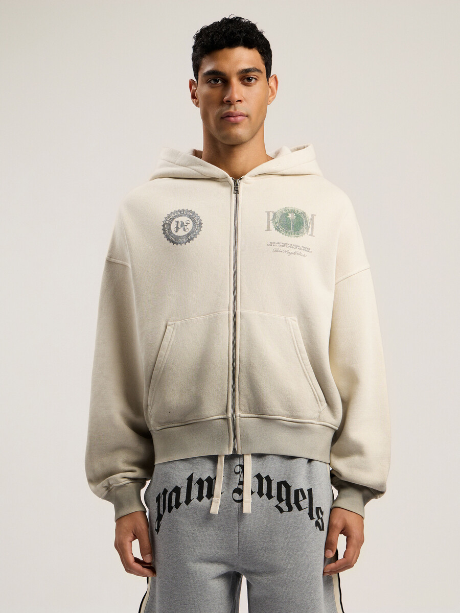 sudadera holgada con cremallera y dólar