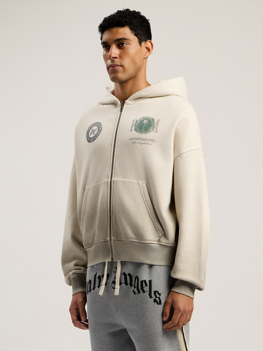 sudadera holgada con cremallera y dólar